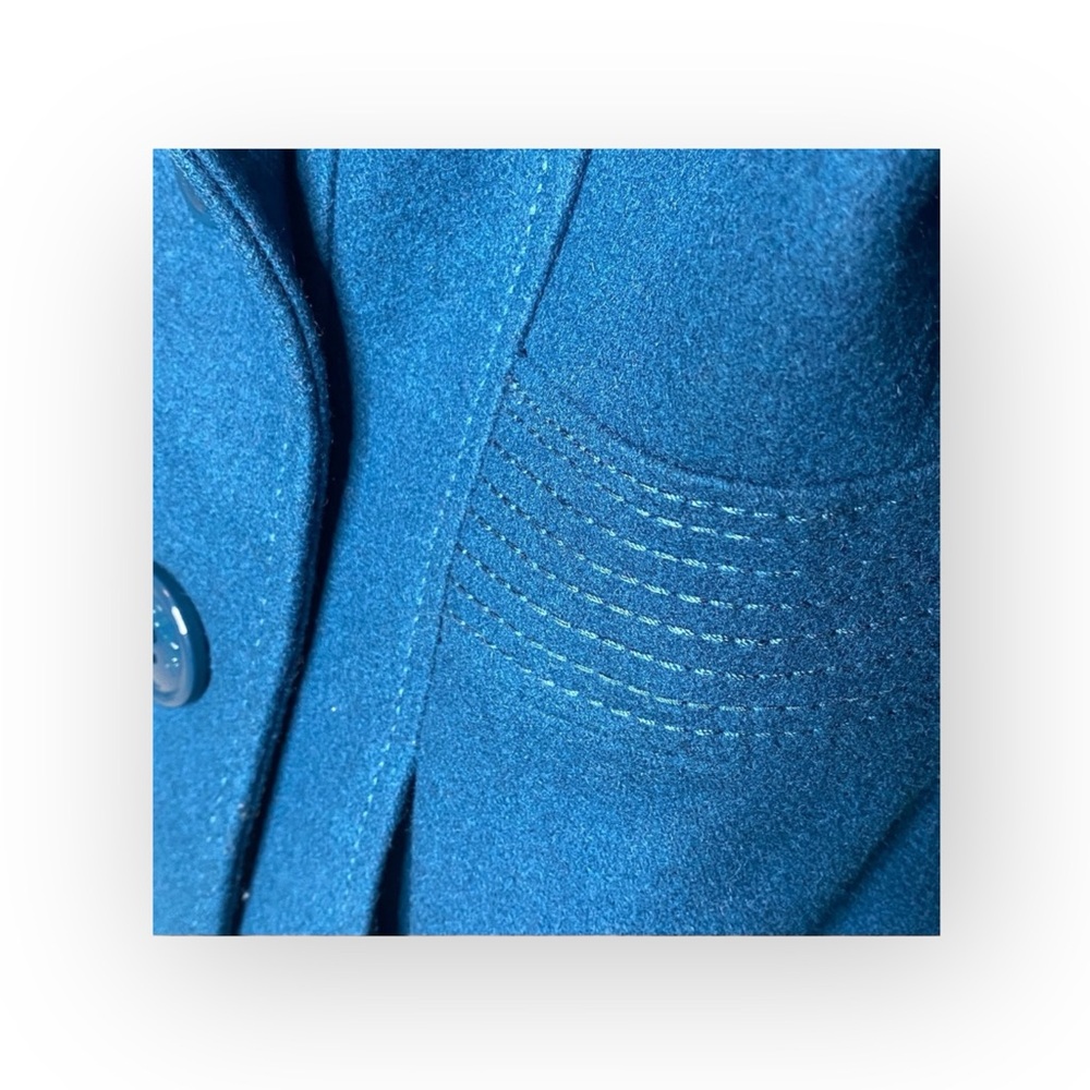 Miss Sixty ☻︎ Wool Double Breasted Pea Coat w/ Stitch Detail ☻︎ Aegean Blue ☻︎ S - Picture 6 of 16